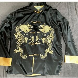 Black and Gold Dragon Embroidered Jacket